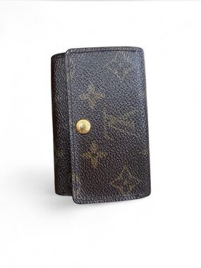 Louis Vuitton Monogram Canvas Key & Card Holder in Brown with Gold Snap